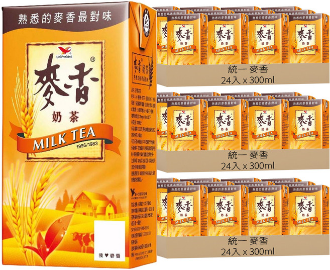 統一 麥香 奶茶, 300ml, 72入