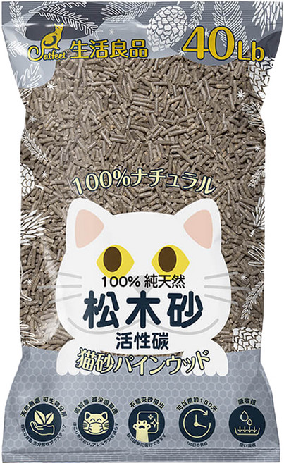 Catfeet 松木砂, 活性碳, 40lb, 1袋