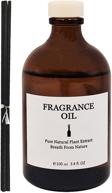 FRAGRANCE 法式精油茶色擴香瓶 小口徑, 100ml, 1件, 銀色山泉