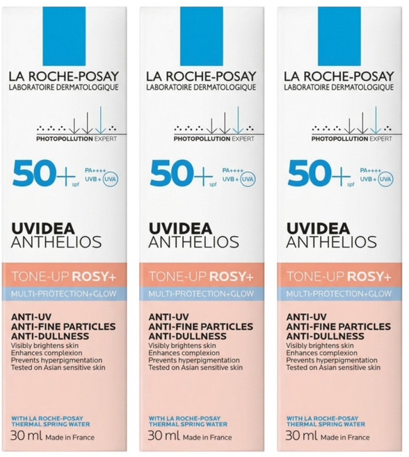 LA ROCHE POSAY 理膚寶水 台灣公司貨 全護清透亮顏防曬隔離乳 UVA PRO 新瑰蜜霜, 30ml, 3盒