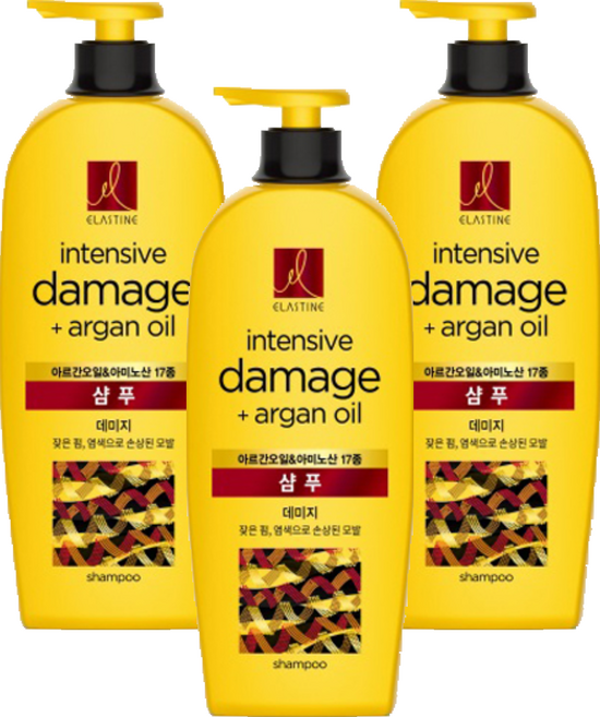 엘라스틴 모로코 아르간 오일 데미지 샴푸, 680ml, 3개