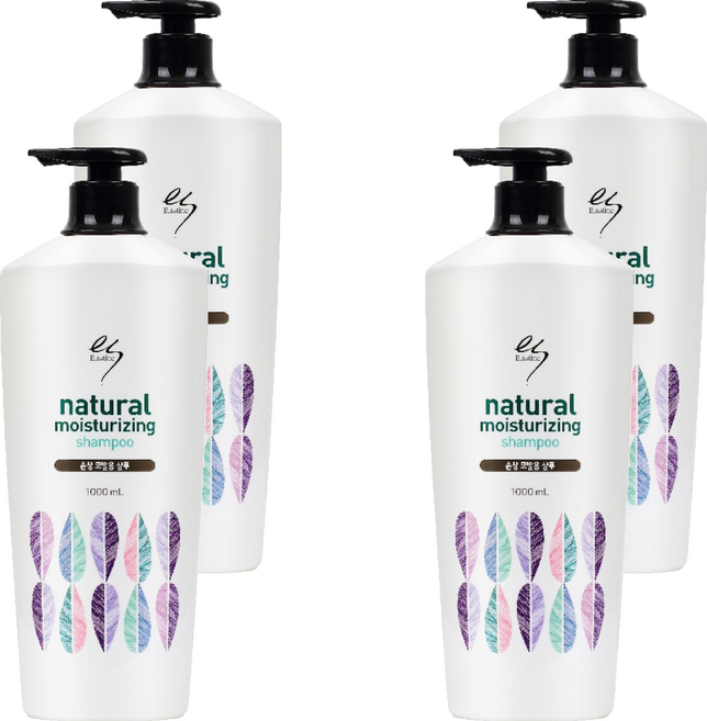 엘라스틴 내추럴 모이스처라이징 샴푸 플로럴향, 1L, 4개