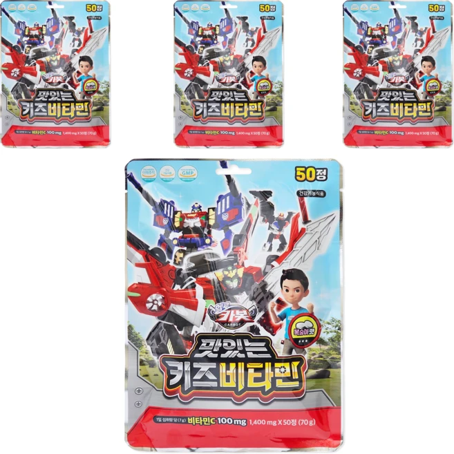 아텍스 헬로카봇 맛있는 키즈비타민 70g, 4개, 40정 - 쿠팡