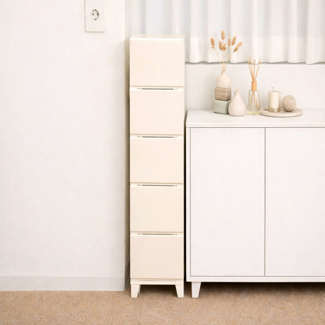 보노하우스 심플리 슬림 서랍장 5단, 크림