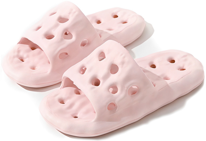 뉴앤리 푹신한 EVA 물빠짐 미끄럼방지 욕실화, 핑크, 1개