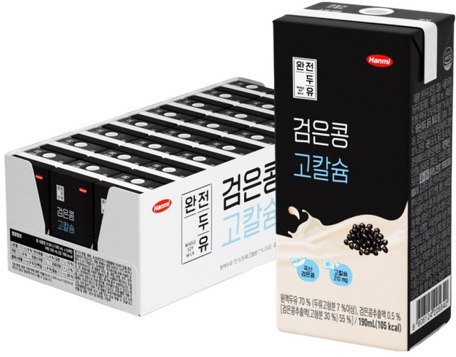 전두유 검은콩 고칼슘 두유, 190ml, 24개