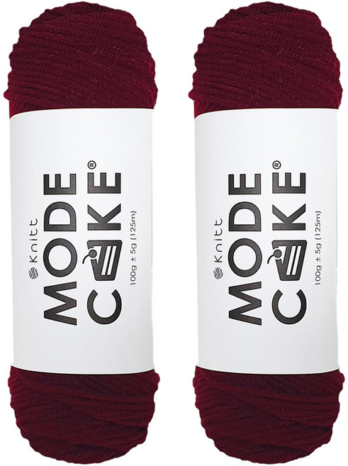 Knitt Mode Cake 線 100g, 酒紅色, 2個