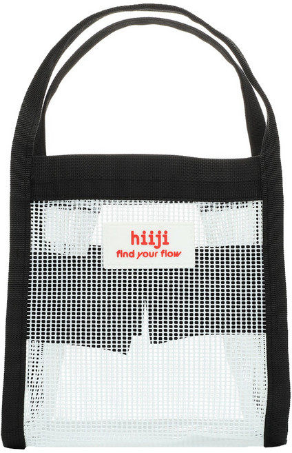 hiiji 淋浴收納網袋 1L, 白+黑