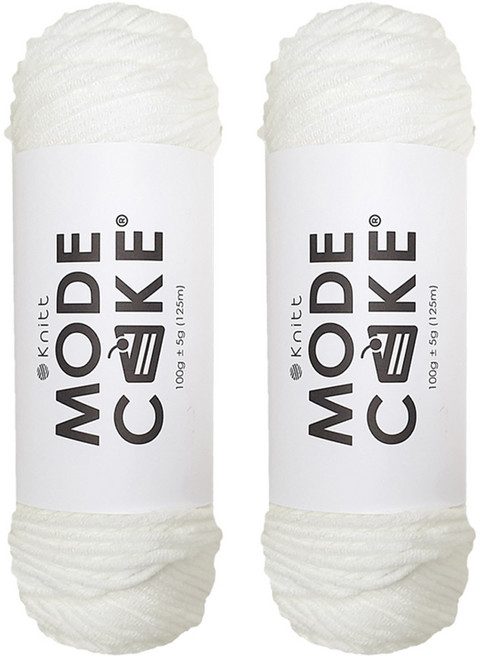 Knitt Mode蛋糕線 100g, 白色, 2個