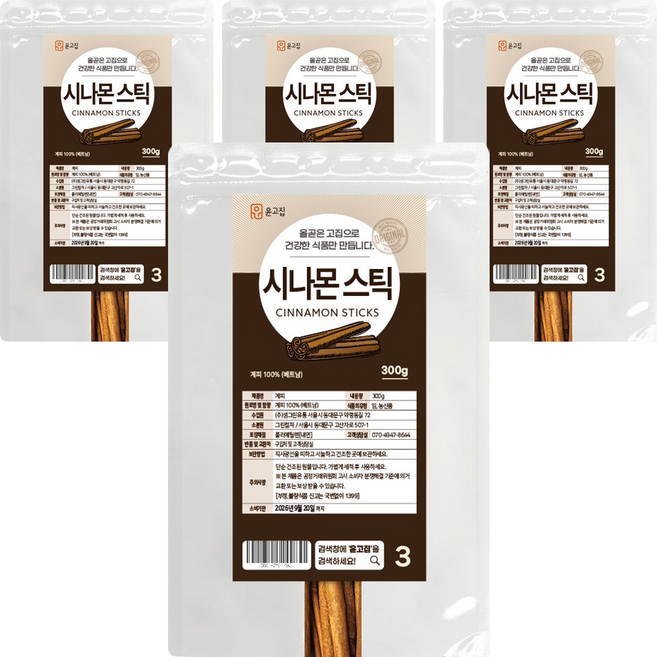 윤고집 시나몬 스틱, 300g, 4개