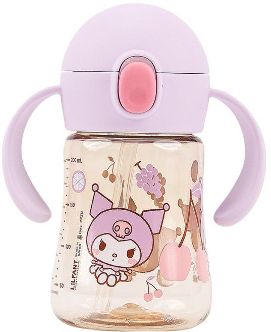 릴팡 유아용 PPSU 양손 빨대컵, 쿠로미, 1개, 200ml