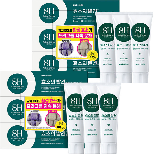 페리오 효소의발견 1450 고불소 치약 유러피안민트 100g, 2개, 3개입