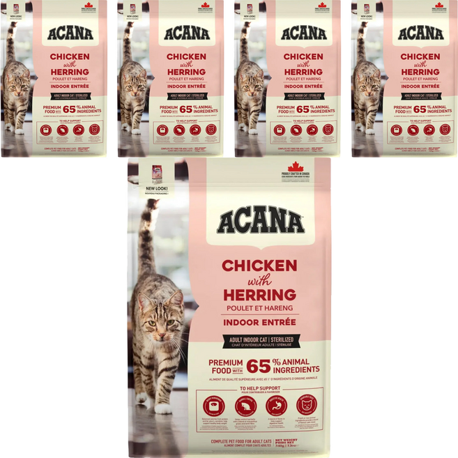 ACANA 愛肯拿 室內開胃貓糧, 放養雞肉 + 鯡魚 + 蔓越莓, 340g, 5包