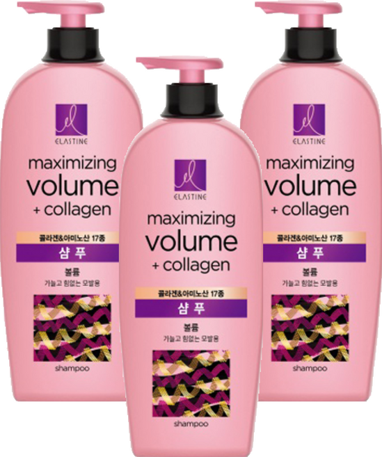 엘라스틴 콜라겐 볼륨 샴푸, 680ml, 3개