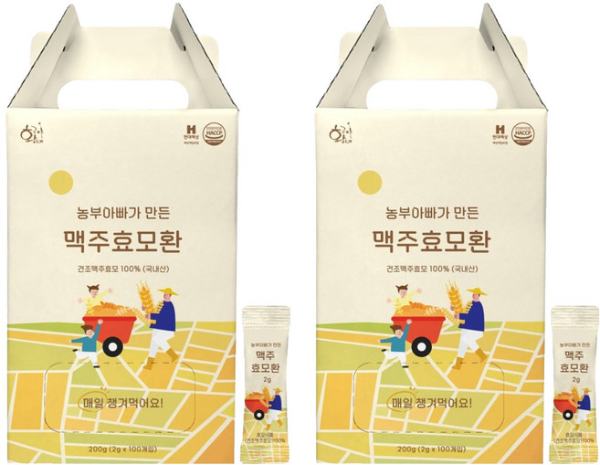 황금이네 맥주효모환 100p, 200g, 2개
