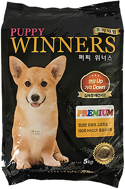 퍼피위너스 전연령 강아지 프리미엄 건식사료, 곡물, 5kg, 1개