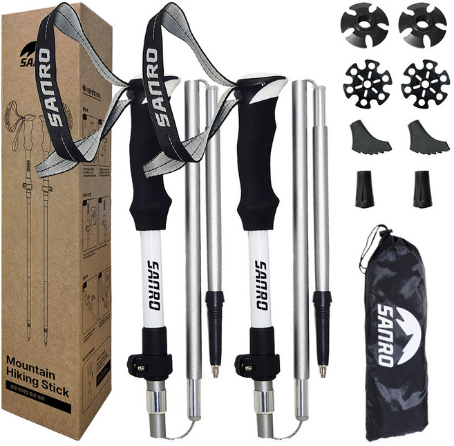 산로 등산스틱, 화이트, 1세트