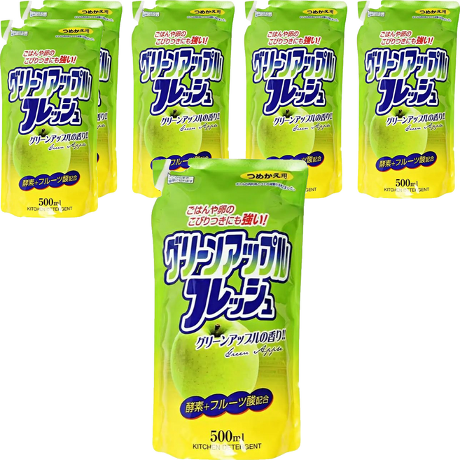 Rocket Soap 火箭石鹼 蔬果碗盤洗潔精補充包, 500ml, 6包