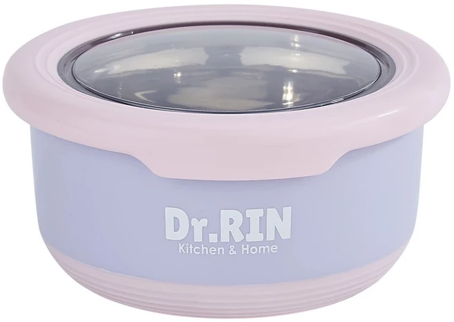 Dr.RIN 不鏽鋼雙層隔熱碗 + 密封上蓋 餐碗 容器 1個