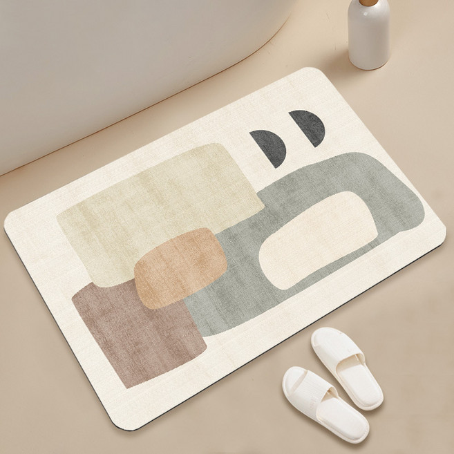 아필코 빨아쓰는 욕실 주방 논슬립 소프트 규조토 발매트, P