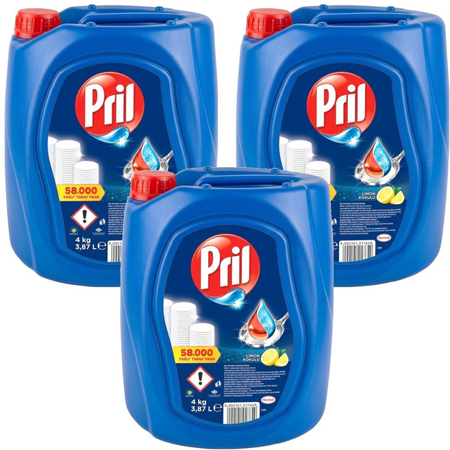 Pril 淨麗 濃縮高效能洗碗精 檸檬, 3.868L, 3桶