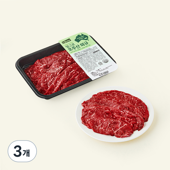 엘그로 호주산 와규 소고기 불고기용 (냉장), 400g, 3개
