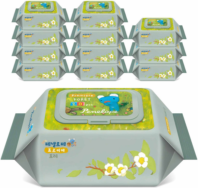 페넬로페 프르미에 포레 아기물티슈 휴대캡형, 55g, 20매, 12개