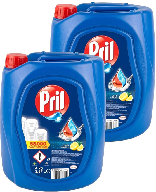 Pril 淨麗 濃縮高效能洗碗精 檸檬, 3.868L, 2桶