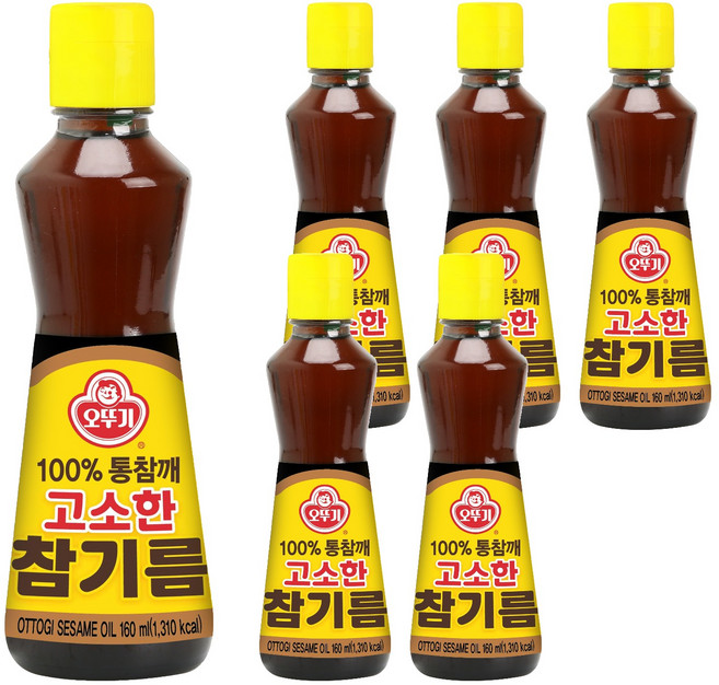 오뚜기 고소한 참기름 병, 160ml, 6개