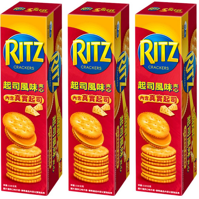 RITZ 麗滋 起士三明治, 118g, 3盒