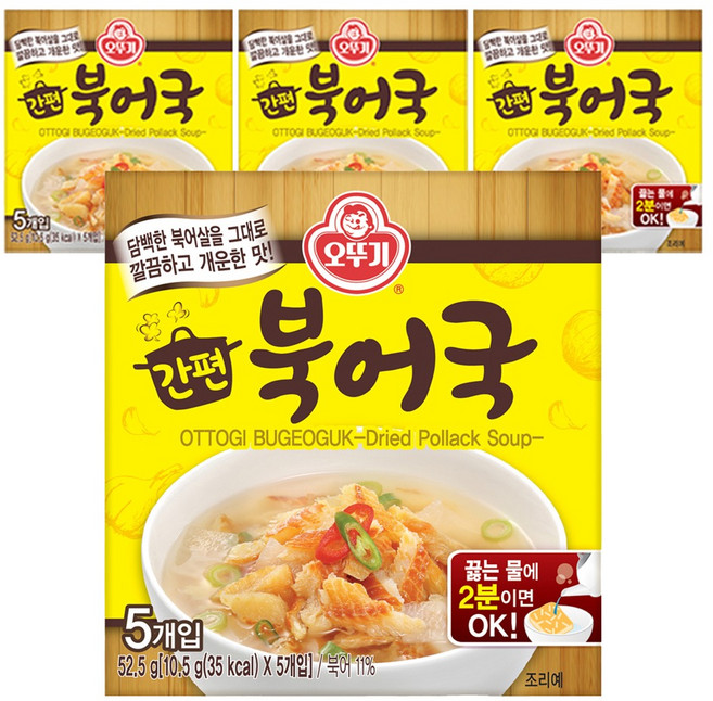 오뚜기 간편 북어국, 52.5g, 4개