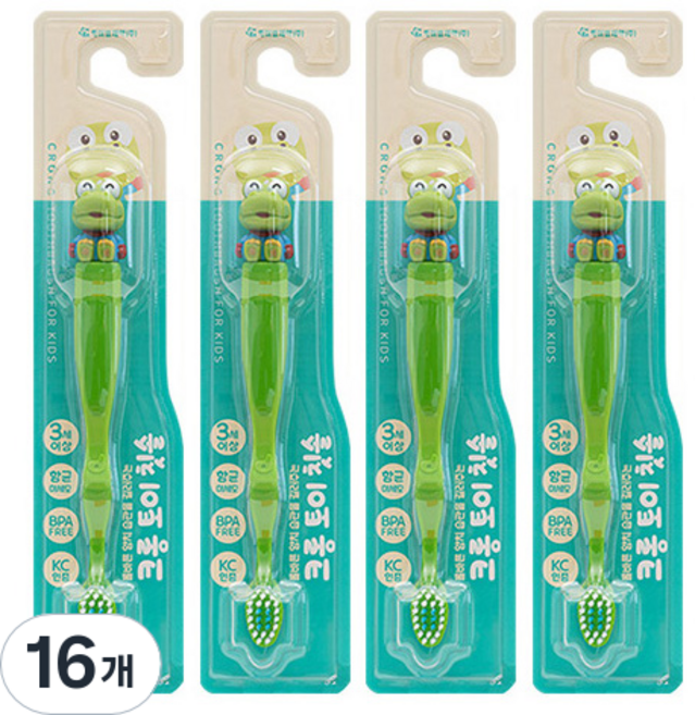 케이엠제약 크롱 토이 유아칫솔, 혼합색상, 16개