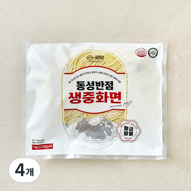 쿡탁 동성반점 생중화면, 1kg, 4개