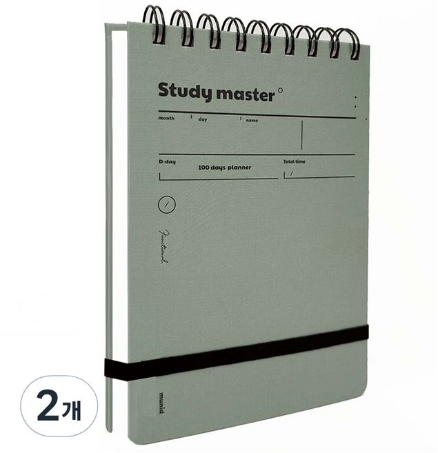 뮤니드 상철 100일 밴드형 스터디 플래너, 올리브, 2개