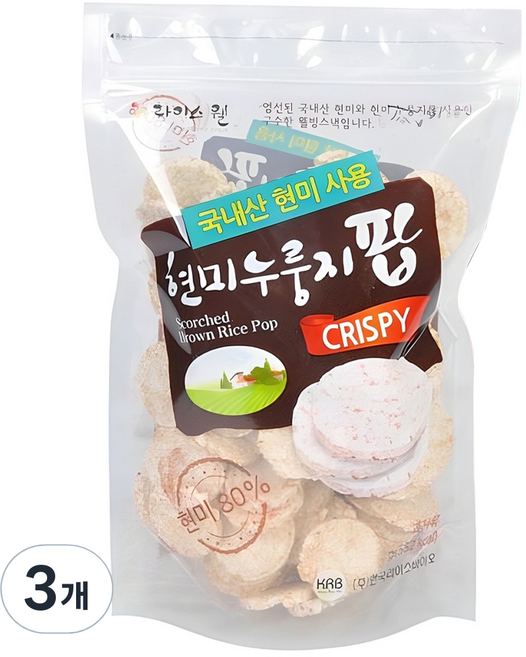 라이스웰 현미누룽지팝, 120g, 3개