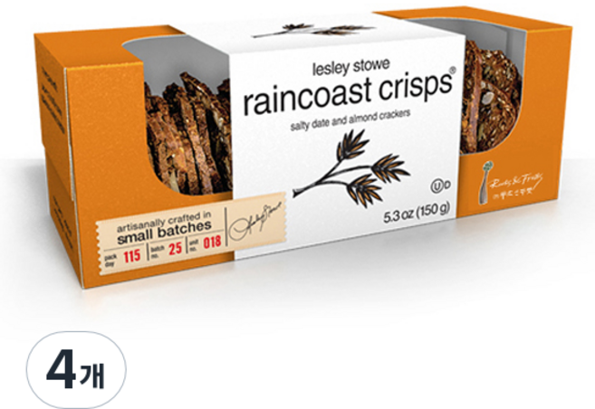 레슬리스토 레인코스트 크리스프 대추 앤 아몬드, 150g, 4개