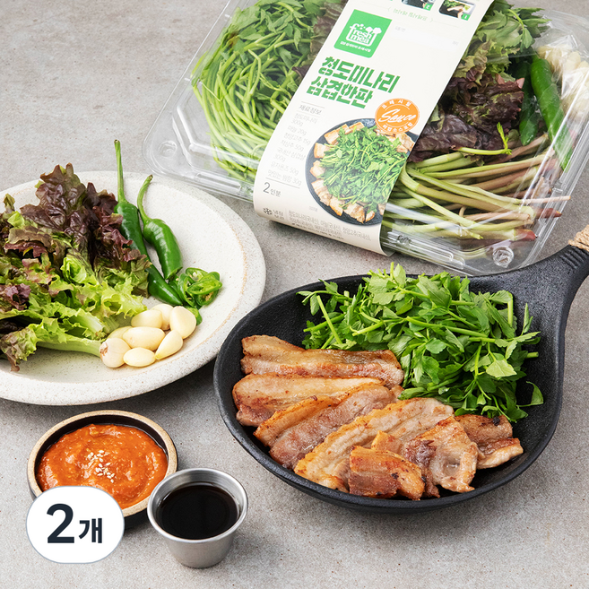 프레시밀 청도미나리 삼겹한판, 765g, 2개