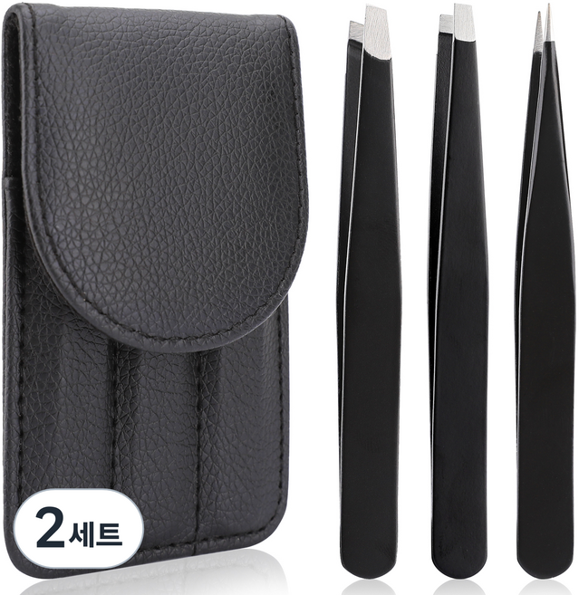 코멧 홈 고급 쪽집게 핀셋 3종 세트, 혼합색상, 2세트