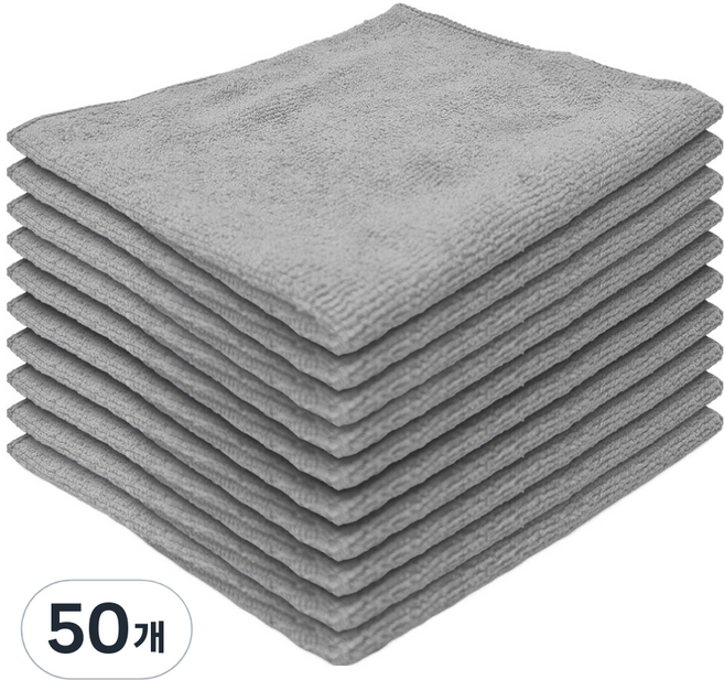 월드크린 고급 경편 극세사 행주 그레이, 50개