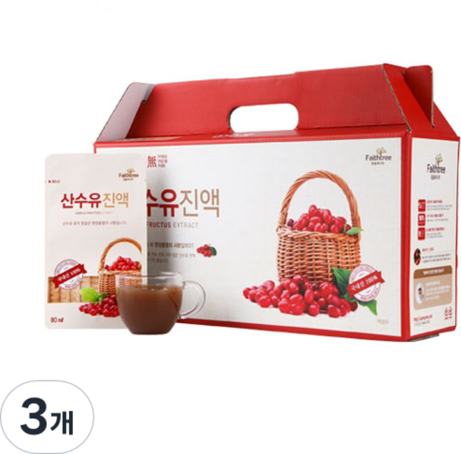 양지홍삼 산수유진액, 2.4L, 3개