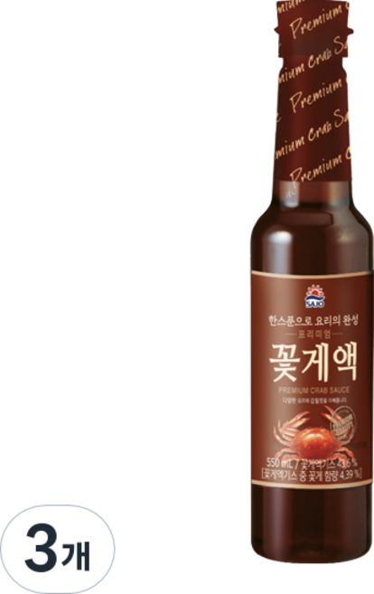 사조 프리미엄 꽃게액, 550ml, 3개