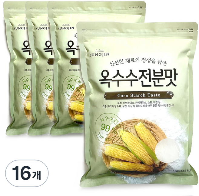 성진 옥수수 전분맛, 1kg, 16개