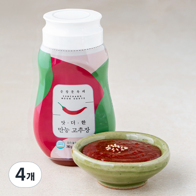 순창문옥례식품 맛더한 만능 고추장, 4개, 280g
