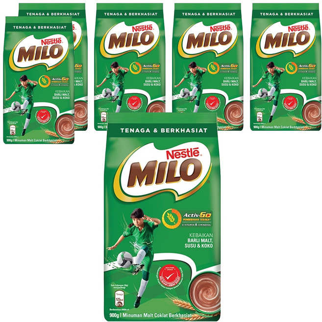 MILO 美祿 經典原味巧克力麥芽飲品 沖泡粉, 900g, 1入, 6袋