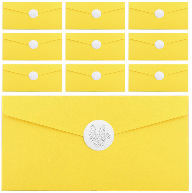 다다 3D 스티커 10p + 펄 용돈봉투 10p 세트, 옐로우, 1세트