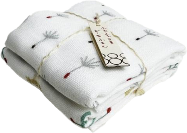 HARADA ORIMONO 原田織物 日本製 純棉8層紗布抹布 2條 28x28cm, 鳥語花, 1組