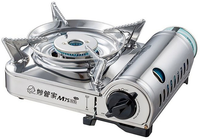 HouseKeeper 妙管家 全不鏽鋼雙焰防風瓦斯爐 998g, 迷你爐, 1個