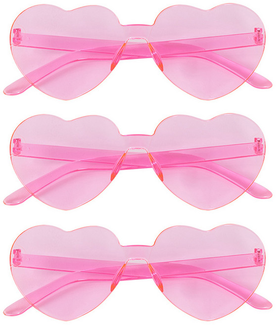 조이파티 셀카 파티 안경, 하트핑크, 3개