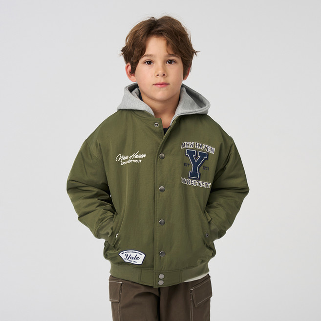 YALE KIDS 兒童可拆卸連帽棒球寬鬆夾克 YJCTJPD33144