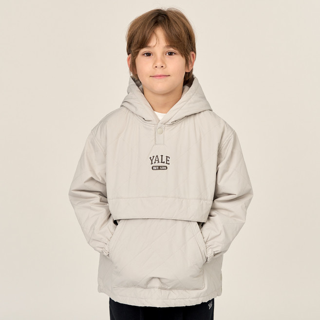 예일키즈 주니어 아동용 스몰 로고 퀼팅 후드 아노락 YJCTHDD43171